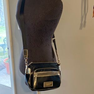 VERSACE Black and Gold Shoulder Handbag